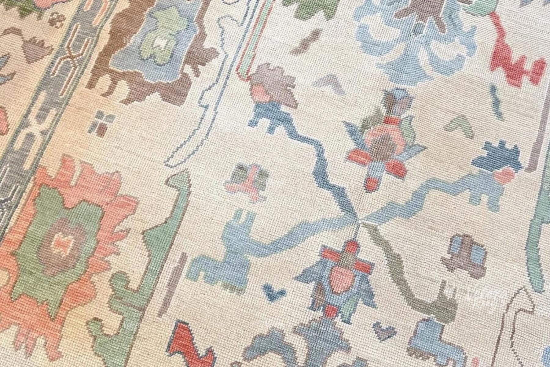 Hand Knotted White Oushak Rug - Available in 4x6, 5x8, 8x10, 9x12, 10x14 ft Handmade Rug for Living Room, Antique Style Contemporary Rug