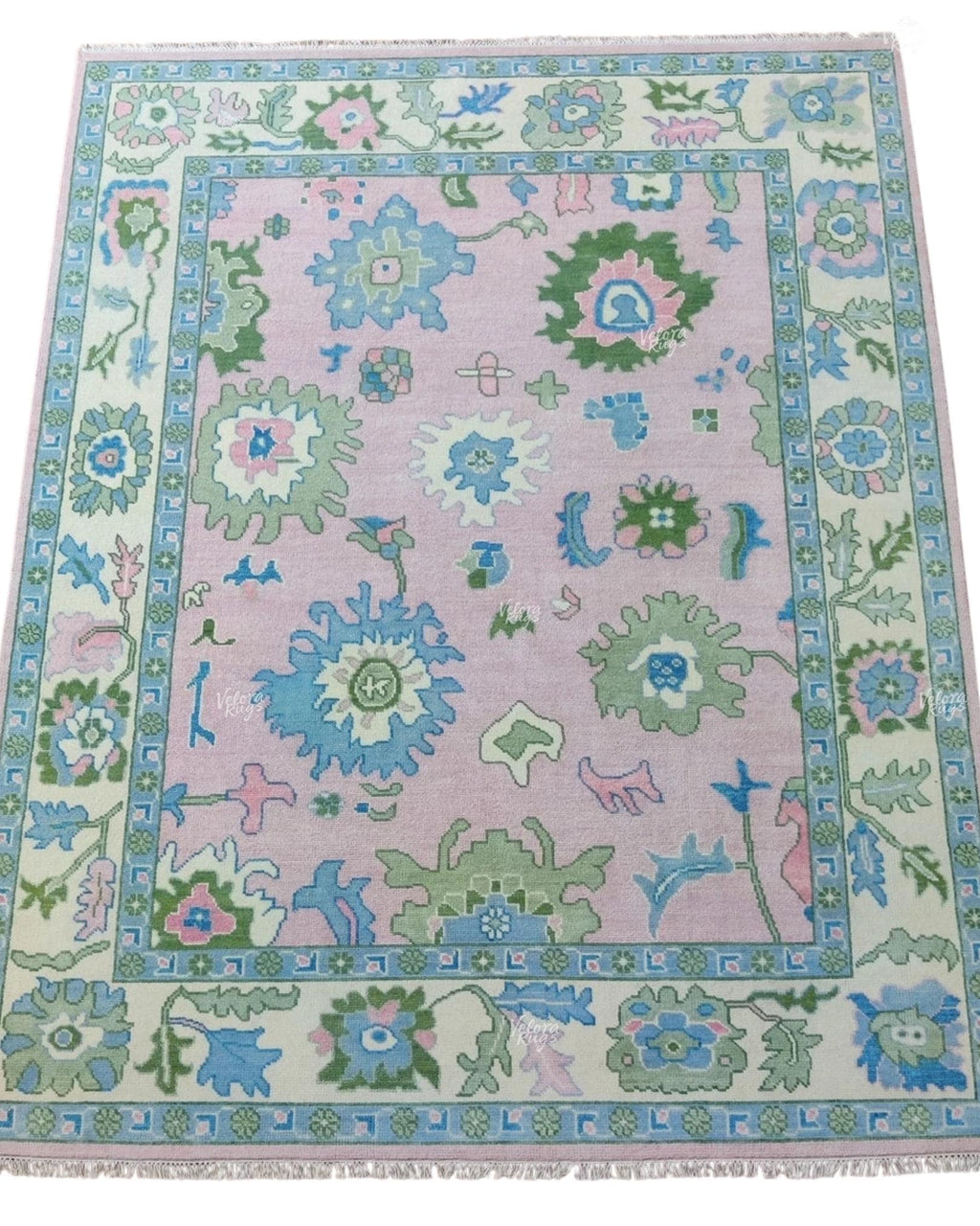 Soft Pink Oushak style Hand Knotted Rug 4x6, 5x8, 6x9, 8x10, 9x12, 10x14 ft Handmade Rugs for Living Room - Antique Style Contemporary rug