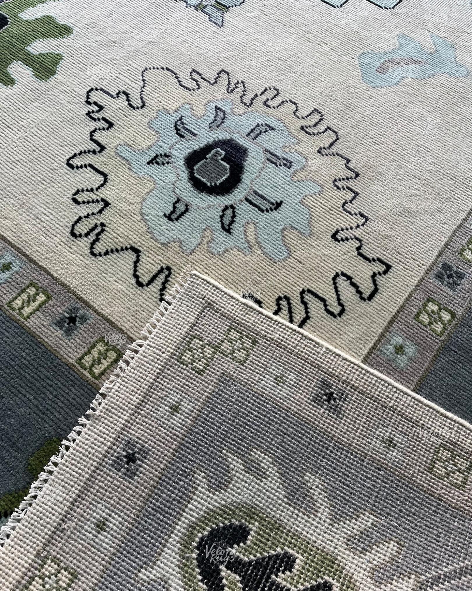 Cream color Indo Oushak Rug – Hand-Knotted Wool Rug – Luxurious Contemporary Rug for Living Room, Bedroom & Dining Hall | Multiple Sizes