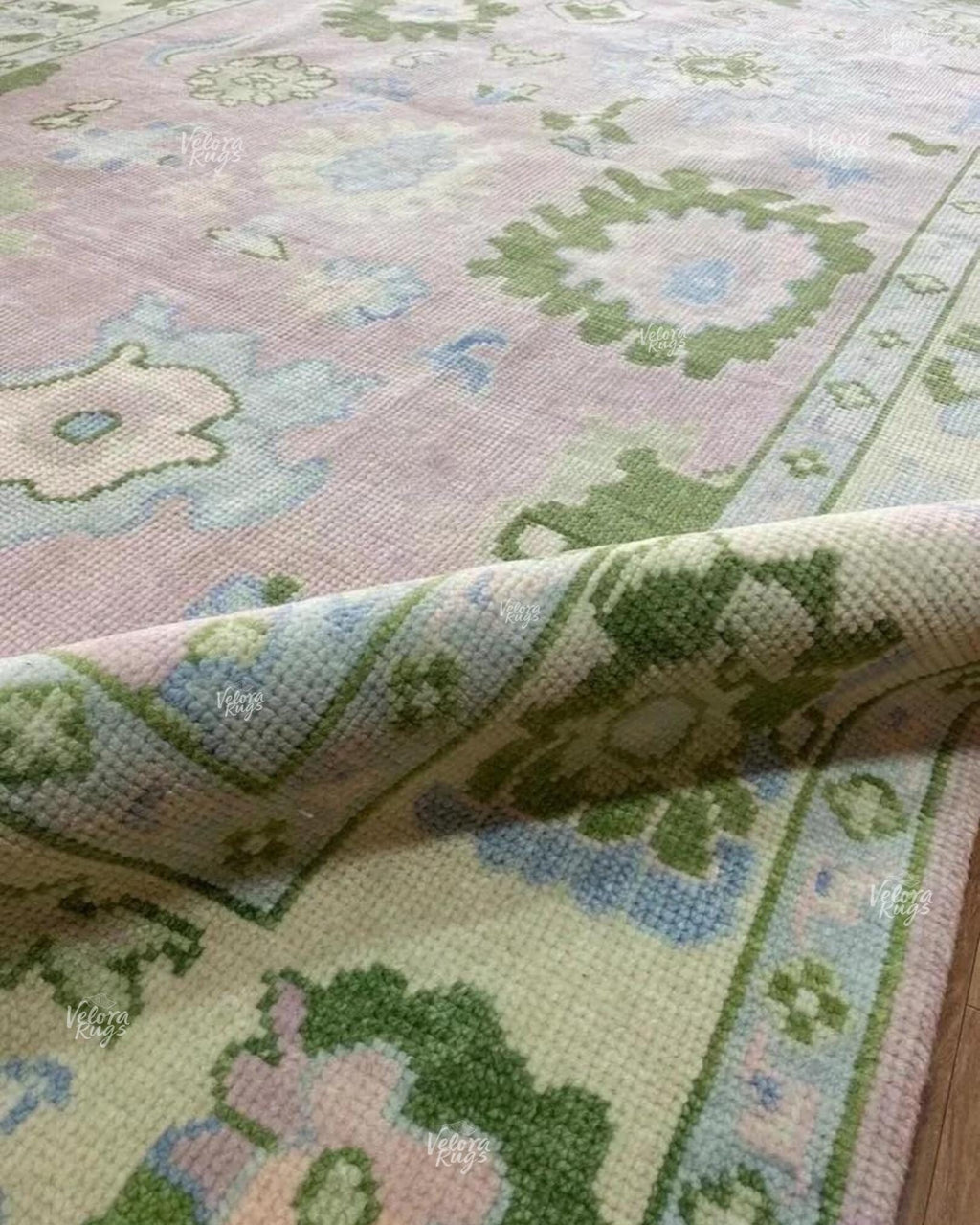 Soft Pink Oushak style Hand Knotted Rug 4x6, 5x8, 6x9, 8x10, 9x12, 10x14 ft Handmade Rugs for Living Room - Antique Style Contemporary rug