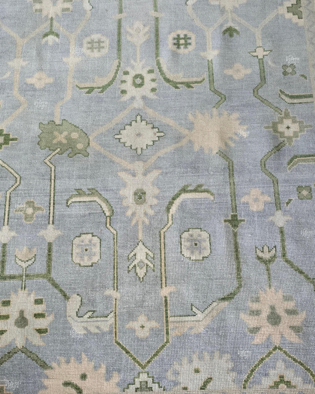 8x10 Quick Ship! Modern Blue Indo Oushak Hand Knotted Rug, Antique Handmade Premium Wool Rugs for Living Room - Contemporary Floor Carpet