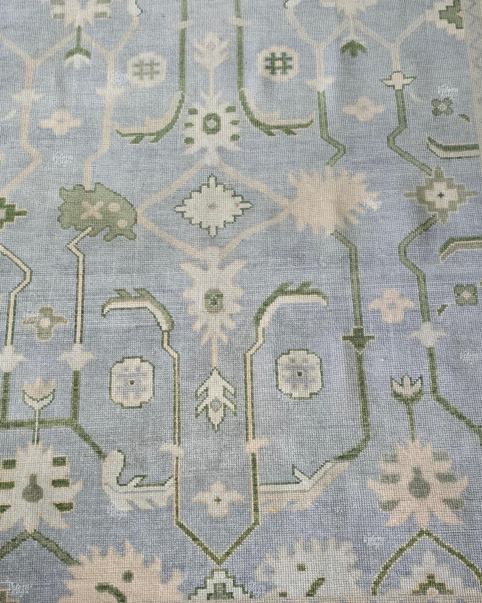 8x10 Quick Ship! Modern Blue Indo Oushak Hand Knotted Rug, Antique Handmade Premium Wool Rugs for Living Room - Contemporary Floor Carpet