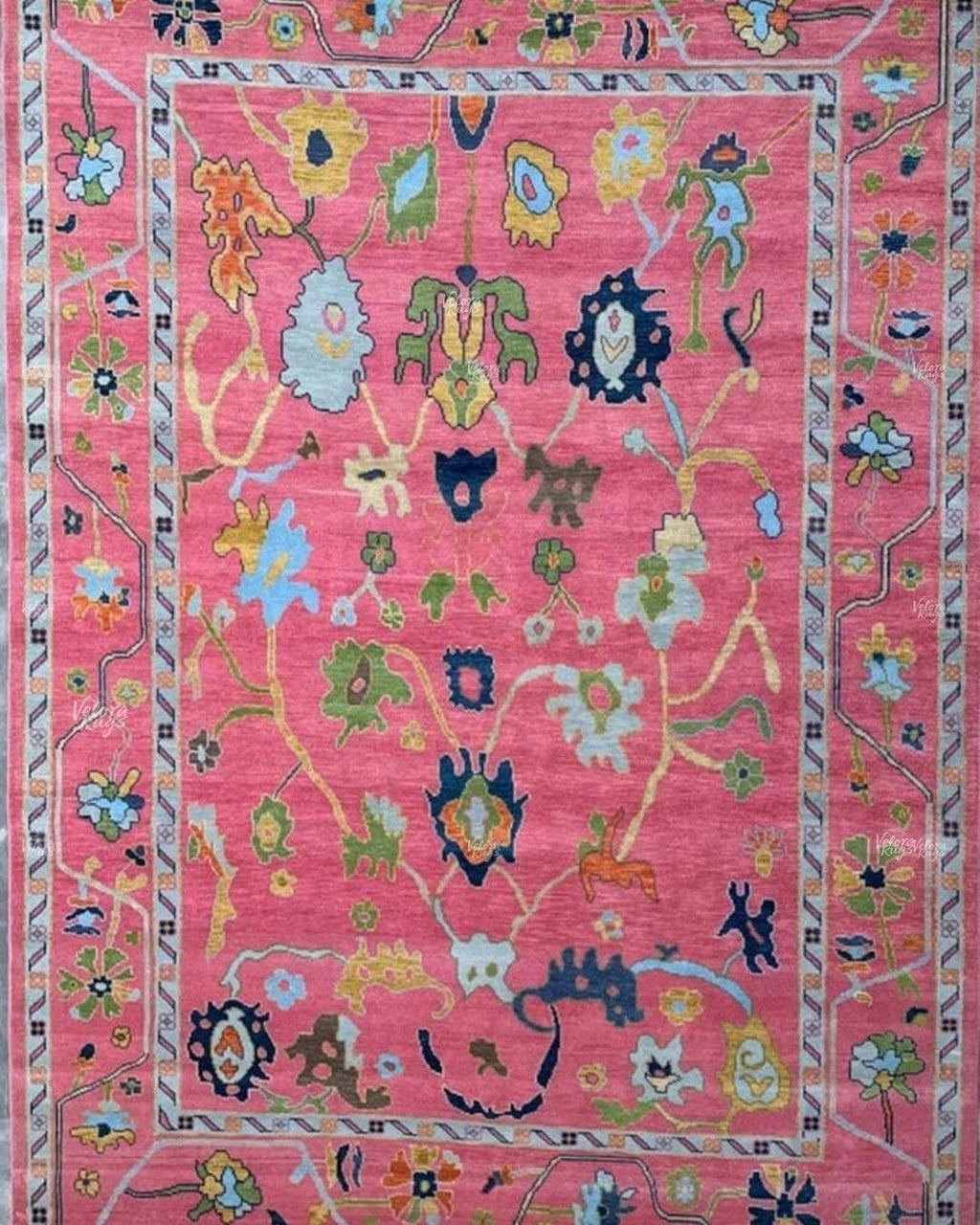 Exquisite Pink Oushak style Hand Knotted Rug 4x6, 6x9, 8x10, 9x12, 10x14 ft Handmade Rugs for Living Room - Antique Contemporary Oushak Rug