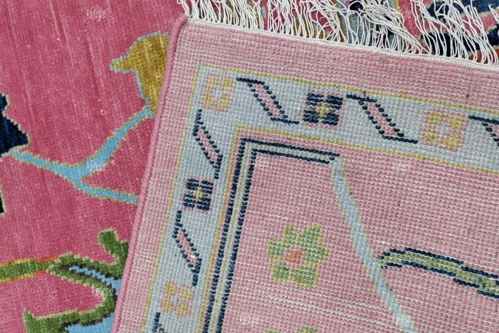 Exquisite Pink Oushak style Hand Knotted Rug 4x6, 6x9, 8x10, 9x12, 10x14 ft Handmade Rugs for Living Room - Antique Contemporary Oushak Rug