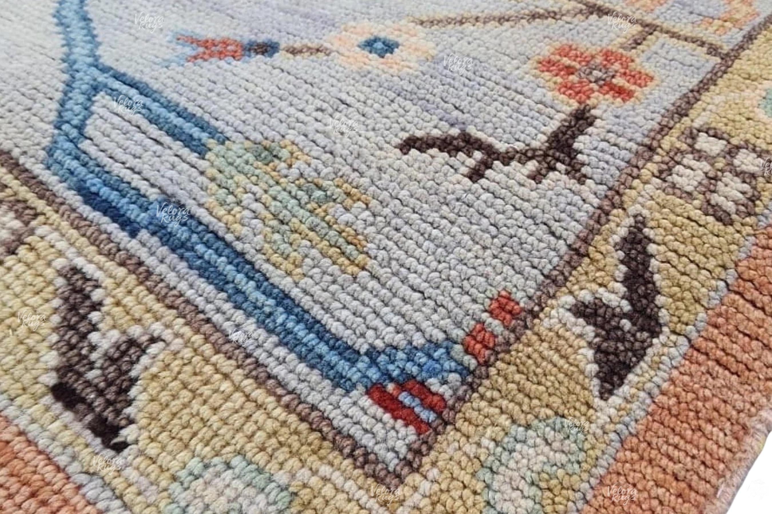 Peach Indo Oushak Hand Knotted Rug 4x6, 5x8, 6x9, 8x10, 9x12, 10x14 ft Handmade Rugs for Living Room - Antique Style Contemporary rug