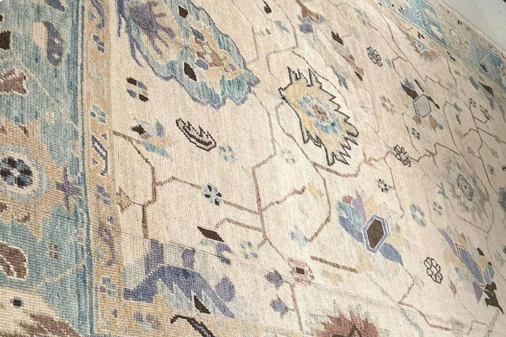 Beige Oushak style Hand Knotted Rug 4x6, 5x8, 6x9, 8x10, 9x12, 10x14 ft Handmade Rugs for Living Room - Antique Style Contemporary rug