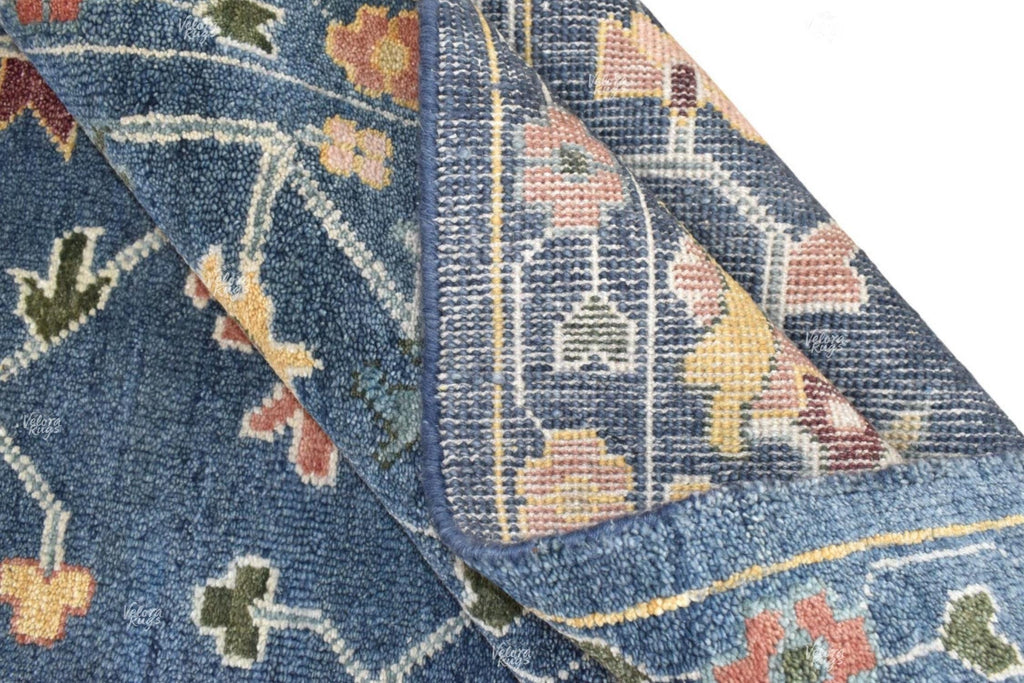 Blue Modern Oushak style Hand Knotted Rug 4x6, 5x8, 8x10, 9x12, 10x14 ft, Antique Handmade Rugs for Living Room - Contemporary Floor Carpet