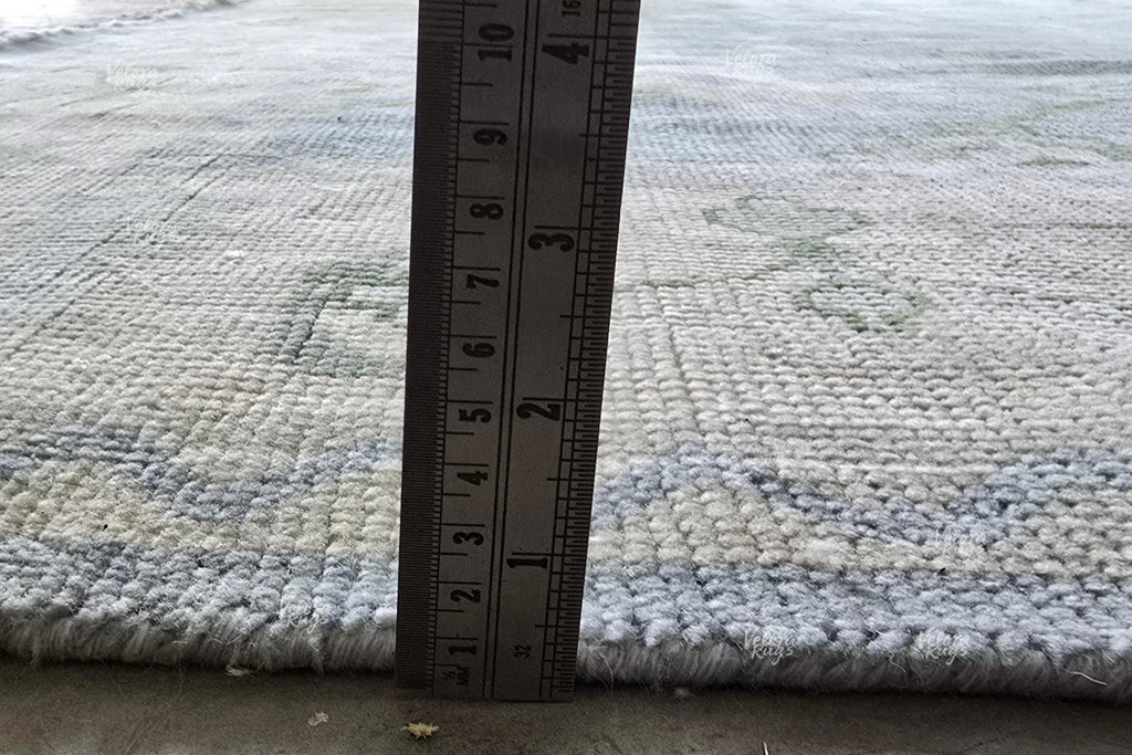 8x10 Quick Ship! Modern Blue Indo Oushak Hand Knotted Rug, Antique Handmade Premium Wool Rugs for Living Room - Contemporary Floor Carpet