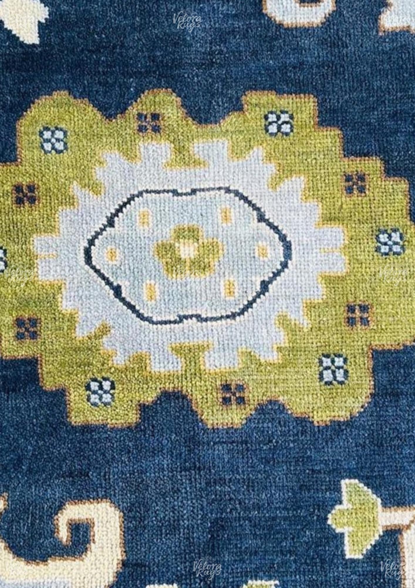 Navy Blue Oushak Hand Knotted Rug 4x6, 5x8, 6x9, 8x10, 9x12, 10x14 ft , Handmade Rugs for Living Room - Antique Style Contemporary Rug