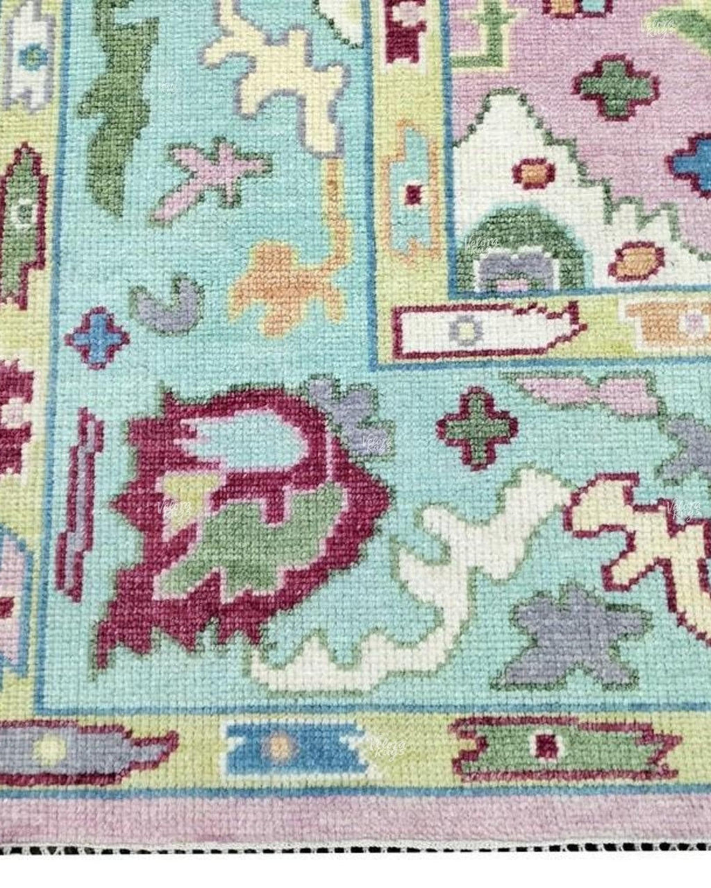 Pink Indo Oushak Hand Knotted Rug 4x6, 5x8, 6x9, 8x10, 9x12, 10x14 ft Handmade Rugs for Living Room - Antique Style Contemporary rug