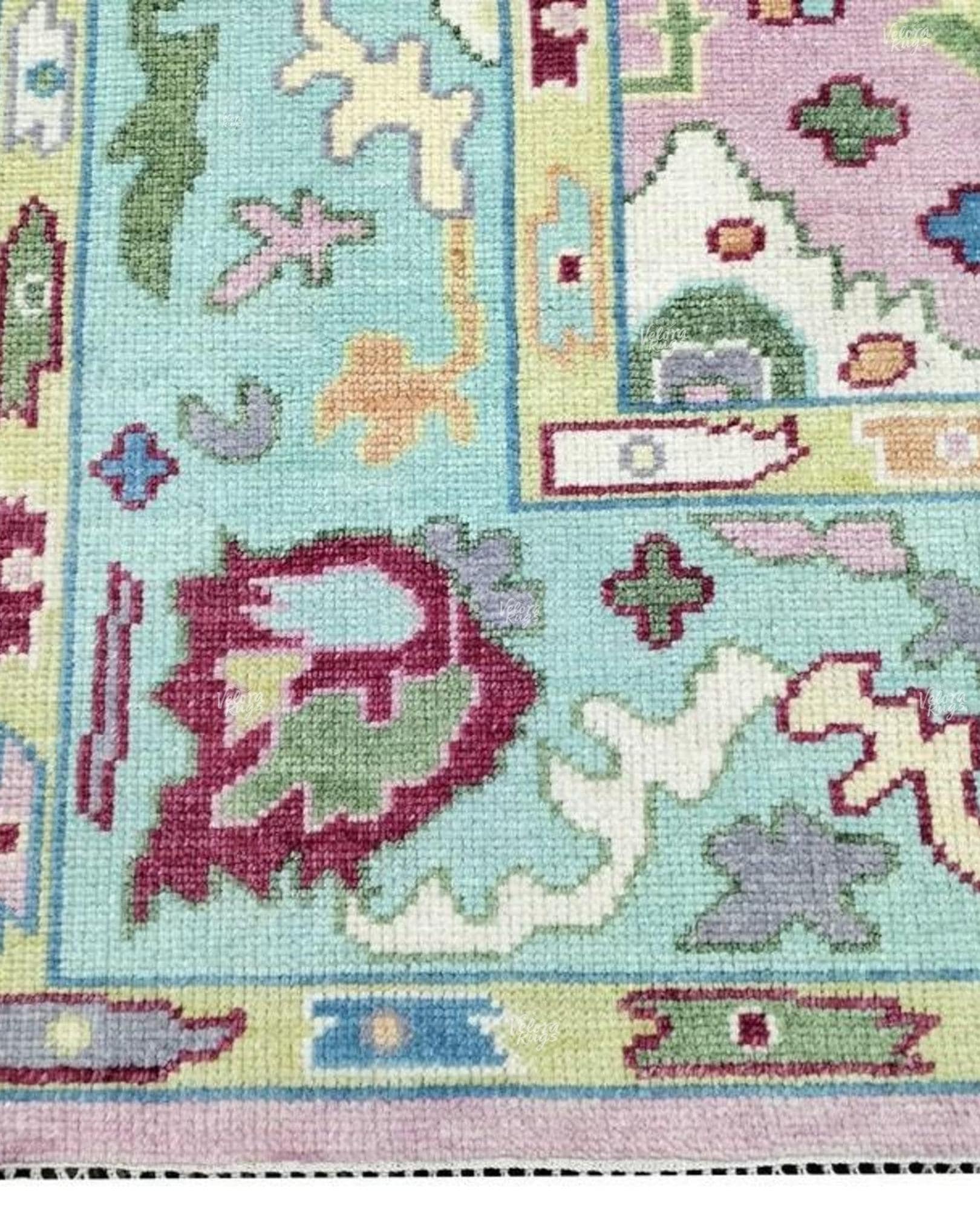 Pink Indo Oushak Hand Knotted Rug 4x6, 5x8, 6x9, 8x10, 9x12, 10x14 ft Handmade Rugs for Living Room - Antique Style Contemporary rug