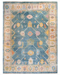 Blue Hand-Knotted Modern Oushak Rug 4x6, 5x8, 6x9, 8x10, 9x12, 10x14 ft - Antique-Style Contemporary Design, Living Room, Bedroom & Dining