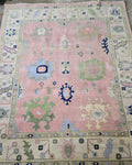 Soft Pink Modern Oushak Hand Knotted Rug 4x6, 5x8, 6x9, 8x10, 9x12, 10x14 ft Handmade Rugs for Living Room - Antique style Ethnic rug