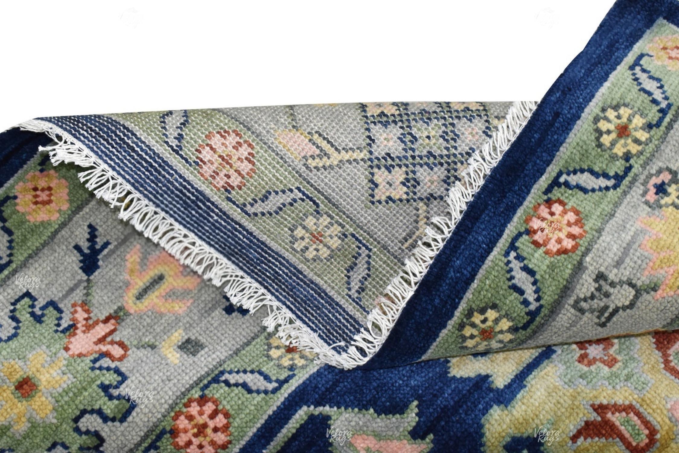 Navy Blue Oushak style Hand Knotted Rug 4x6, 5x8, 6x9, 8x10, 9x12, 10x14 ft Handmade Rugs for Living Room - Antique Style Contemporary rug