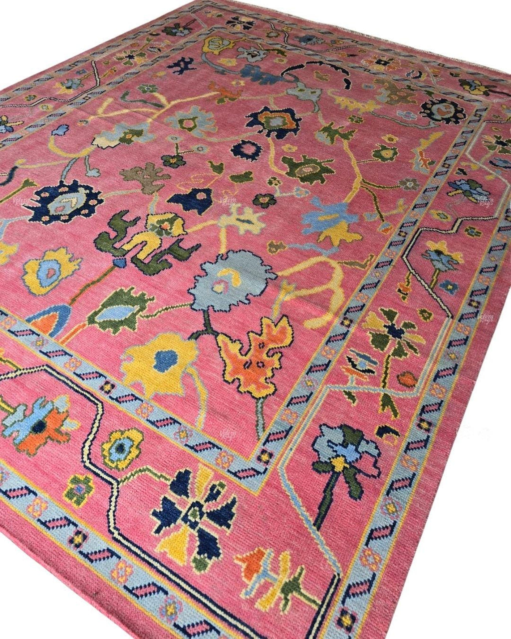 Exquisite Pink Oushak style Hand Knotted Rug 4x6, 6x9, 8x10, 9x12, 10x14 ft Handmade Rugs for Living Room - Antique Contemporary Oushak Rug