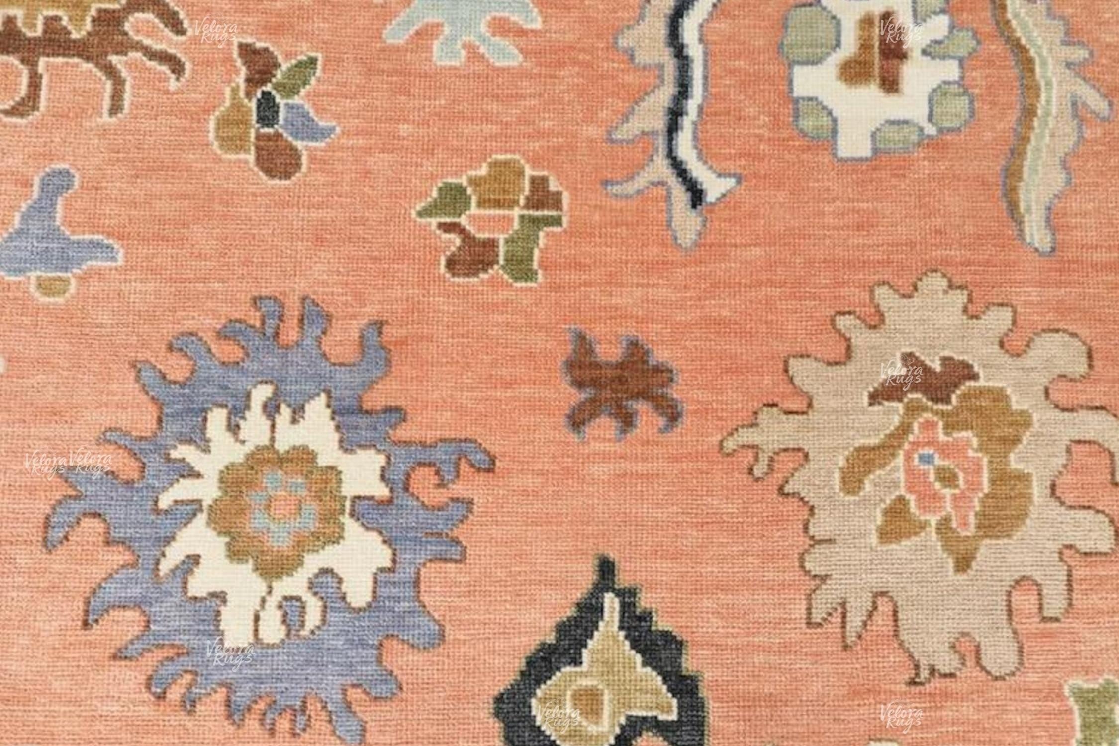 Peach Oushak Hand Knotted Rug 4x6, 5x8, 6x9, 8x10, 9x12, 10x14 ft Handmade Rugs for Living Room Antique Style Contemporary rug | Home Decor