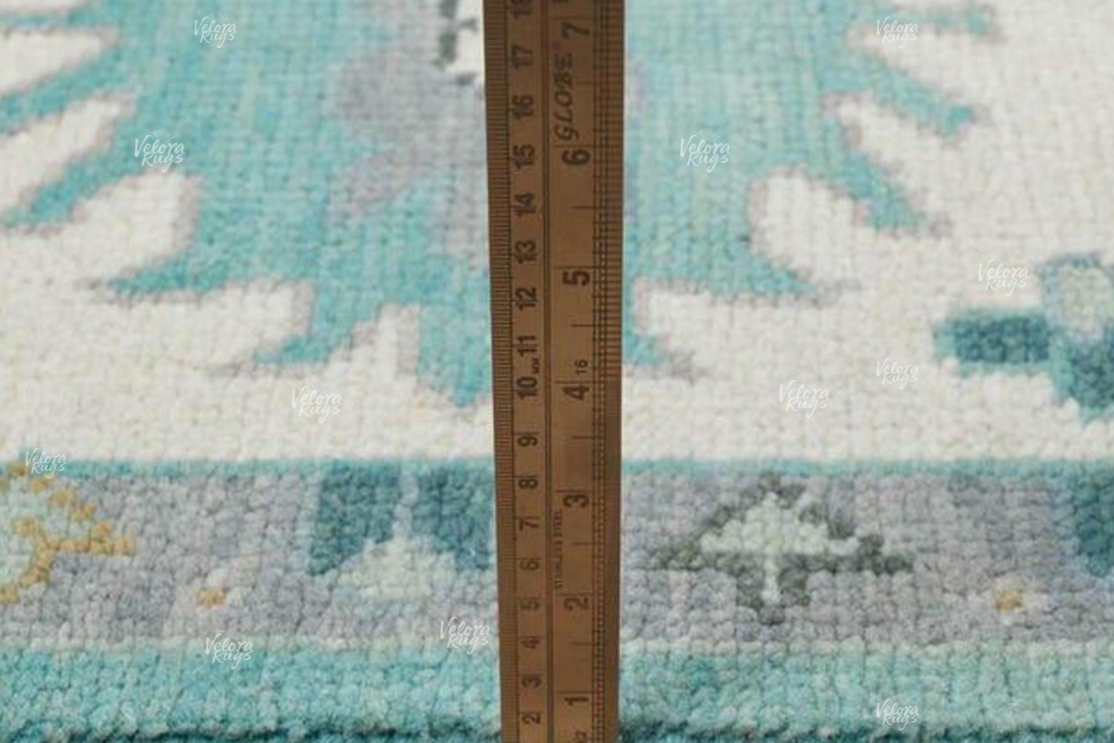 Aqua Blue Oushak Style Hand-Knotted Rug – 4x6, 5x8, 6x9, 8x10, 9x12, 10x14 ft | Handmade Antique-Inspired Contemporary Rug for Living Room