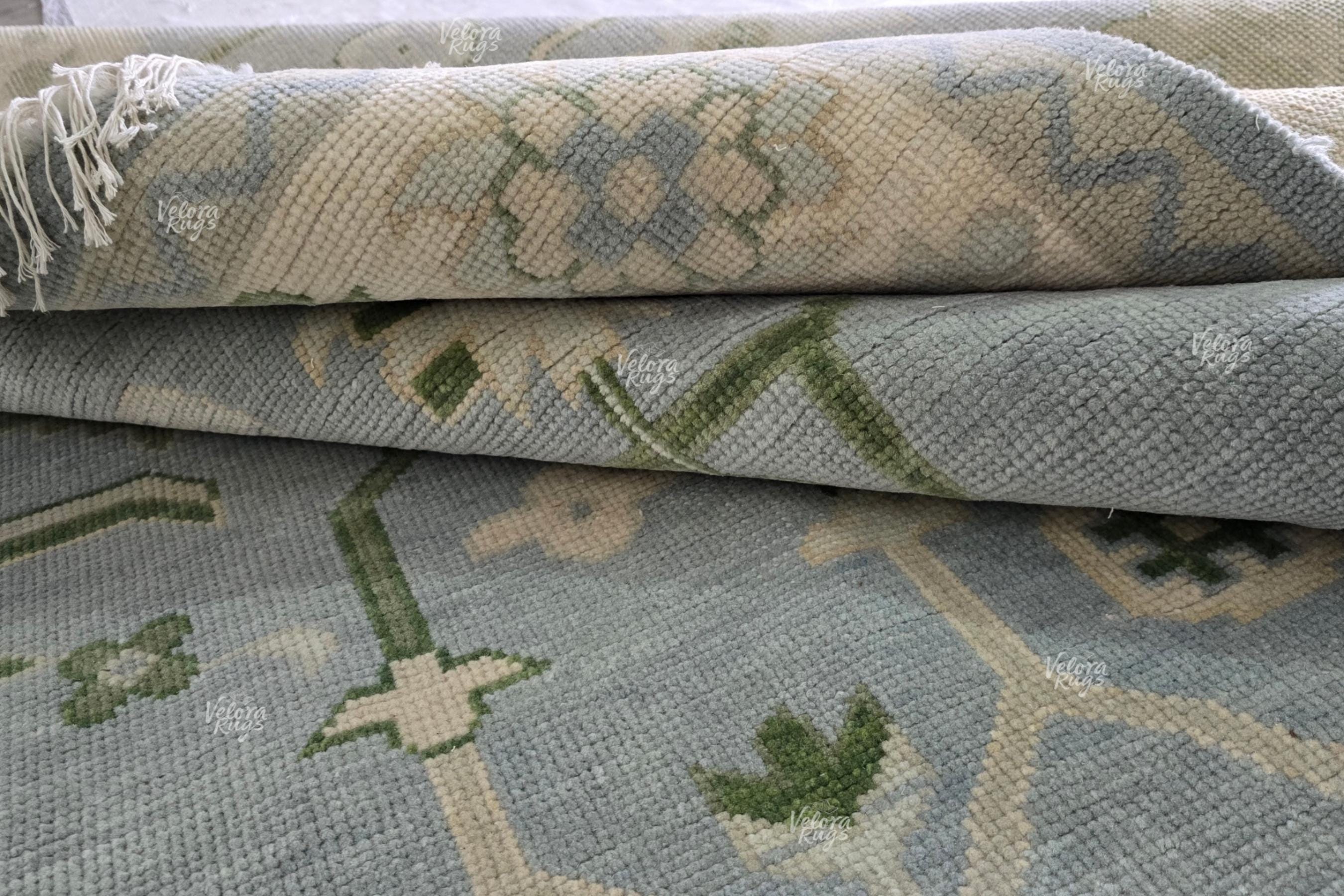 8x10 Quick Ship! Modern Blue Indo Oushak Hand Knotted Rug, Antique Handmade Premium Wool Rugs for Living Room - Contemporary Floor Carpet