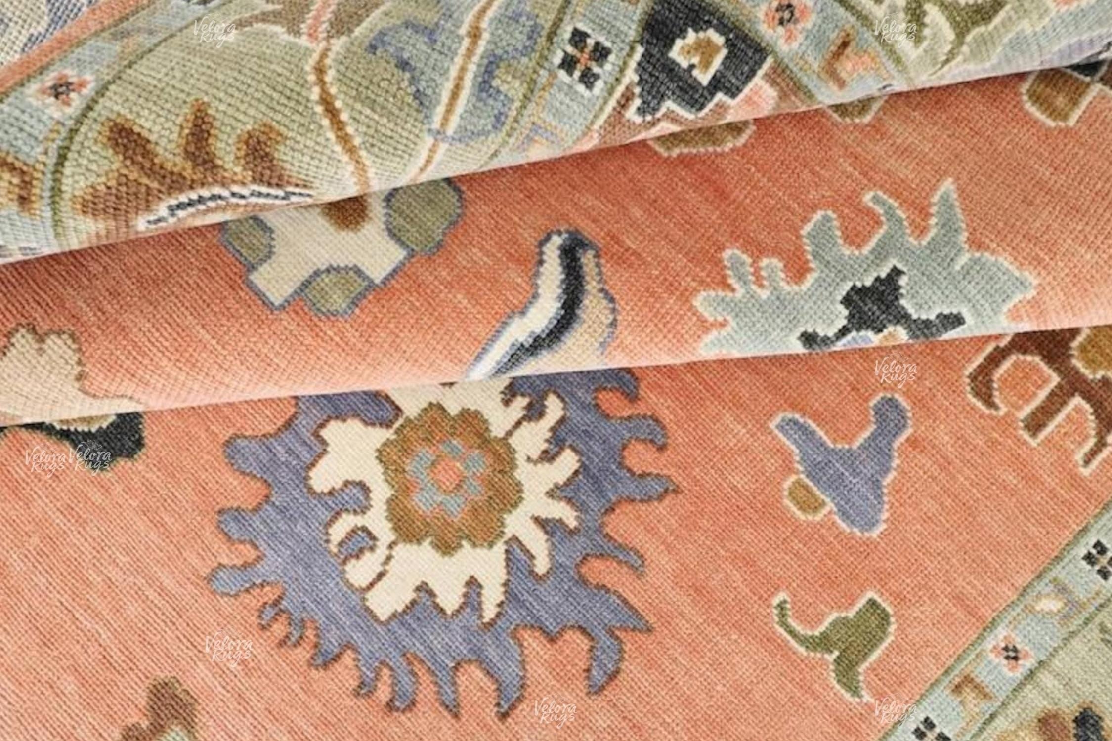 Peach Oushak Hand Knotted Rug 4x6, 5x8, 6x9, 8x10, 9x12, 10x14 ft Handmade Rugs for Living Room Antique Style Contemporary rug | Home Decor