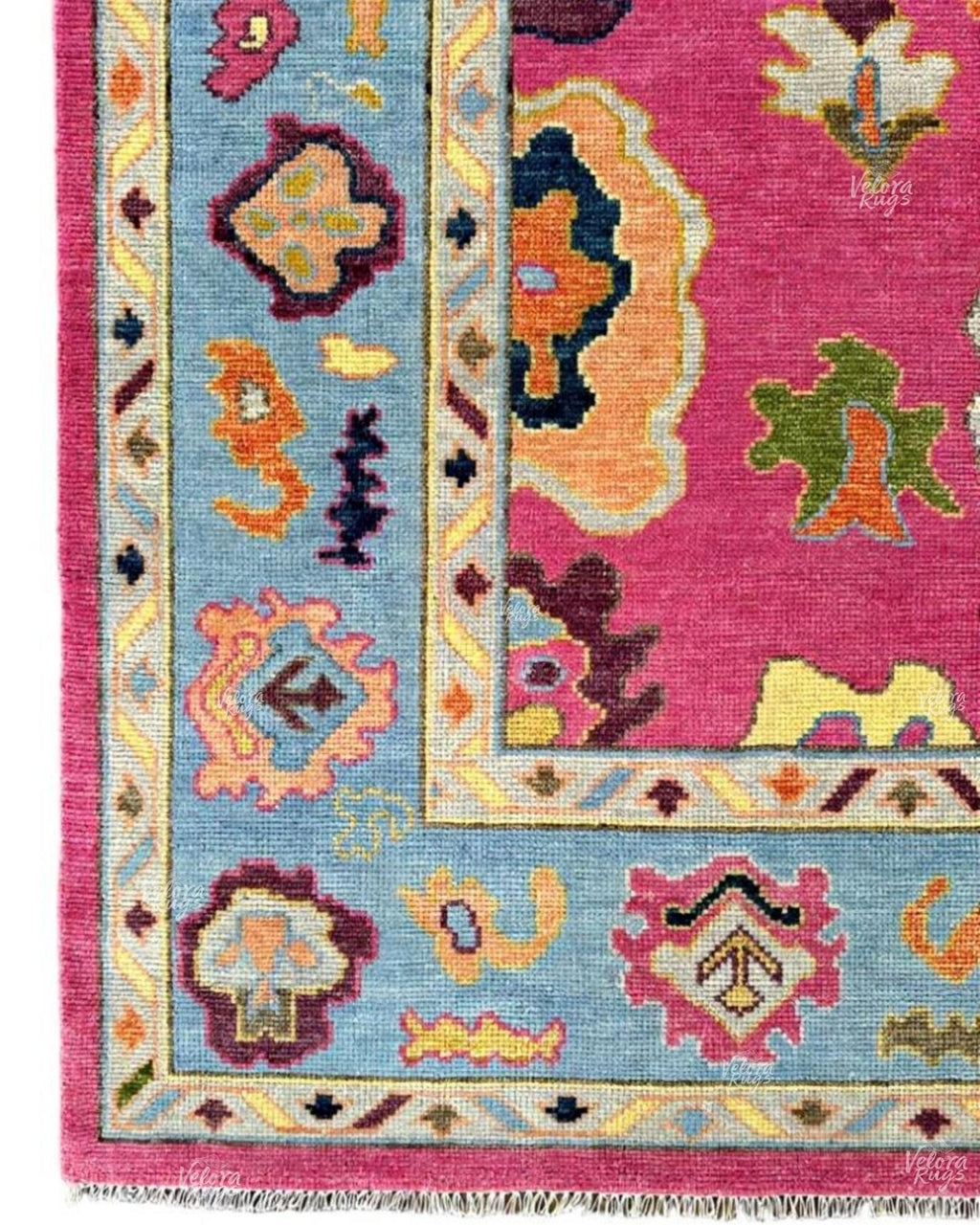 Elegant Hot Pink Oushak Hand Knotted Rug 4x6, 5x8, 6x9, 8x10, 9x12, 10x14 ft Handmade Rugs for Living Room - Antique Contemporary rug