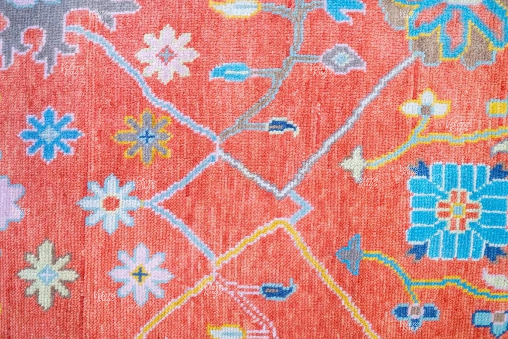 Modern Red Turkish Oushak Hand Knotted Rug 4x6, 5x8, 6x9, 8x10, 9x12, 10x14 ft Handmade Rugs for Living Room - Antique Contemporary rug