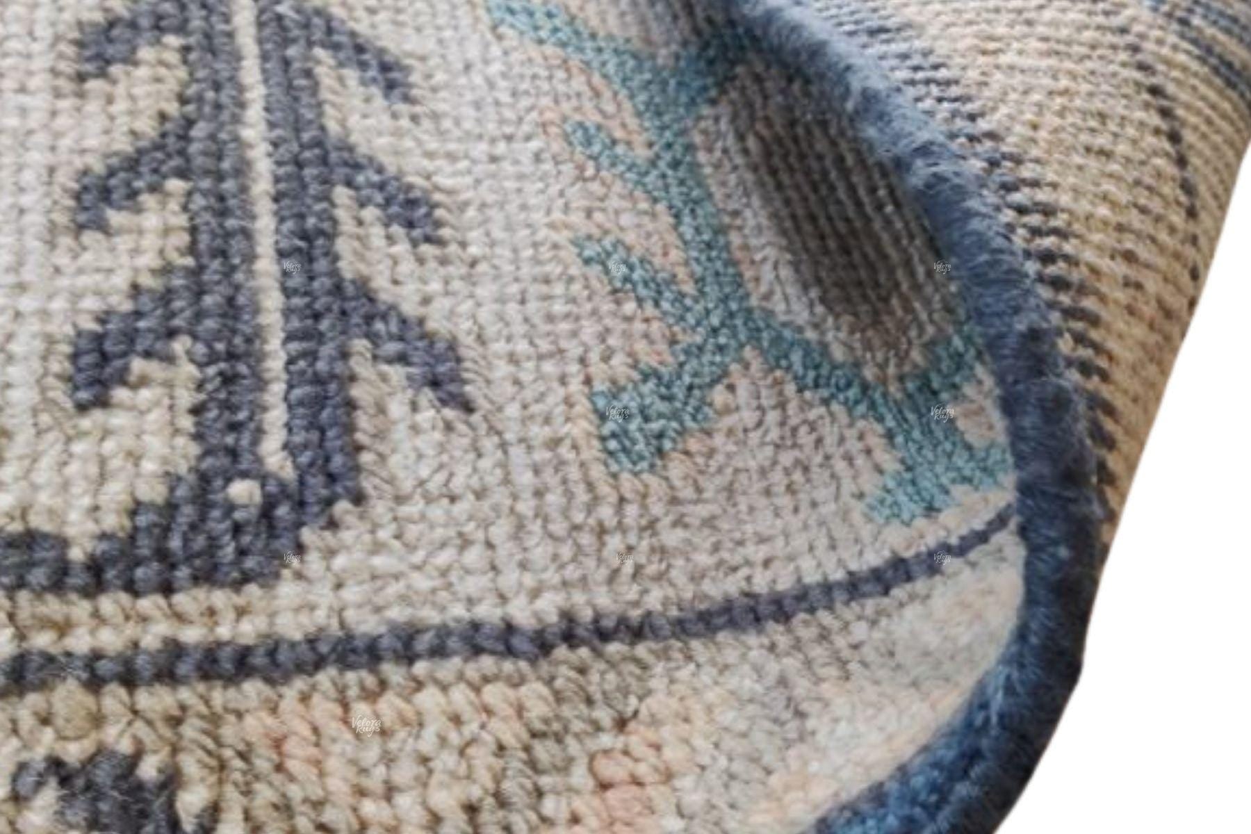 Blue Hand-Knotted Modern Oushak Rug 4x6, 5x8, 6x9, 8x10, 9x12, 10x14 ft - Antique-Style Contemporary Design, Living Room, Bedroom & Dining