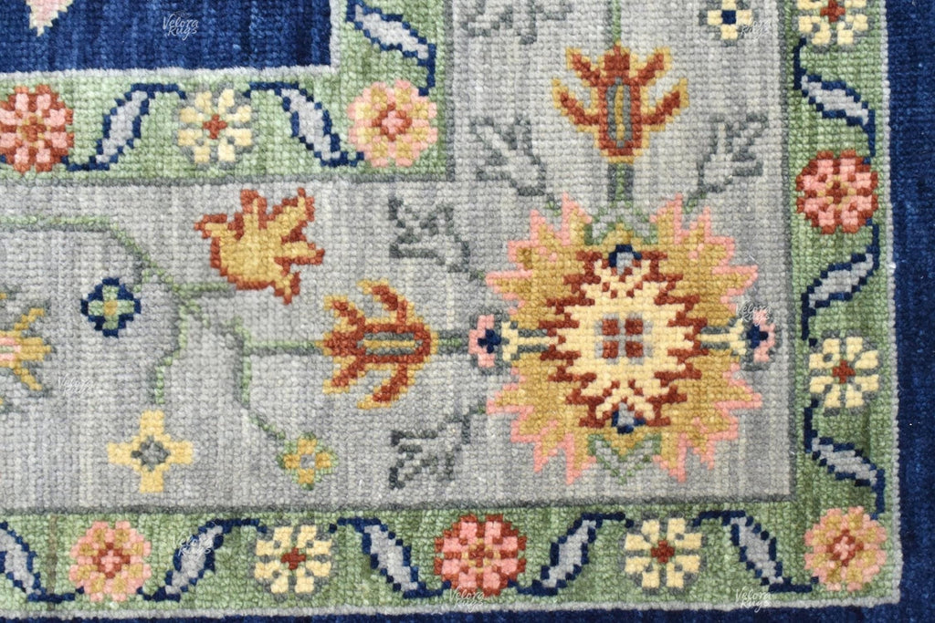 Navy Blue Oushak style Hand Knotted Rug 4x6, 5x8, 6x9, 8x10, 9x12, 10x14 ft Handmade Rugs for Living Room - Antique Style Contemporary rug