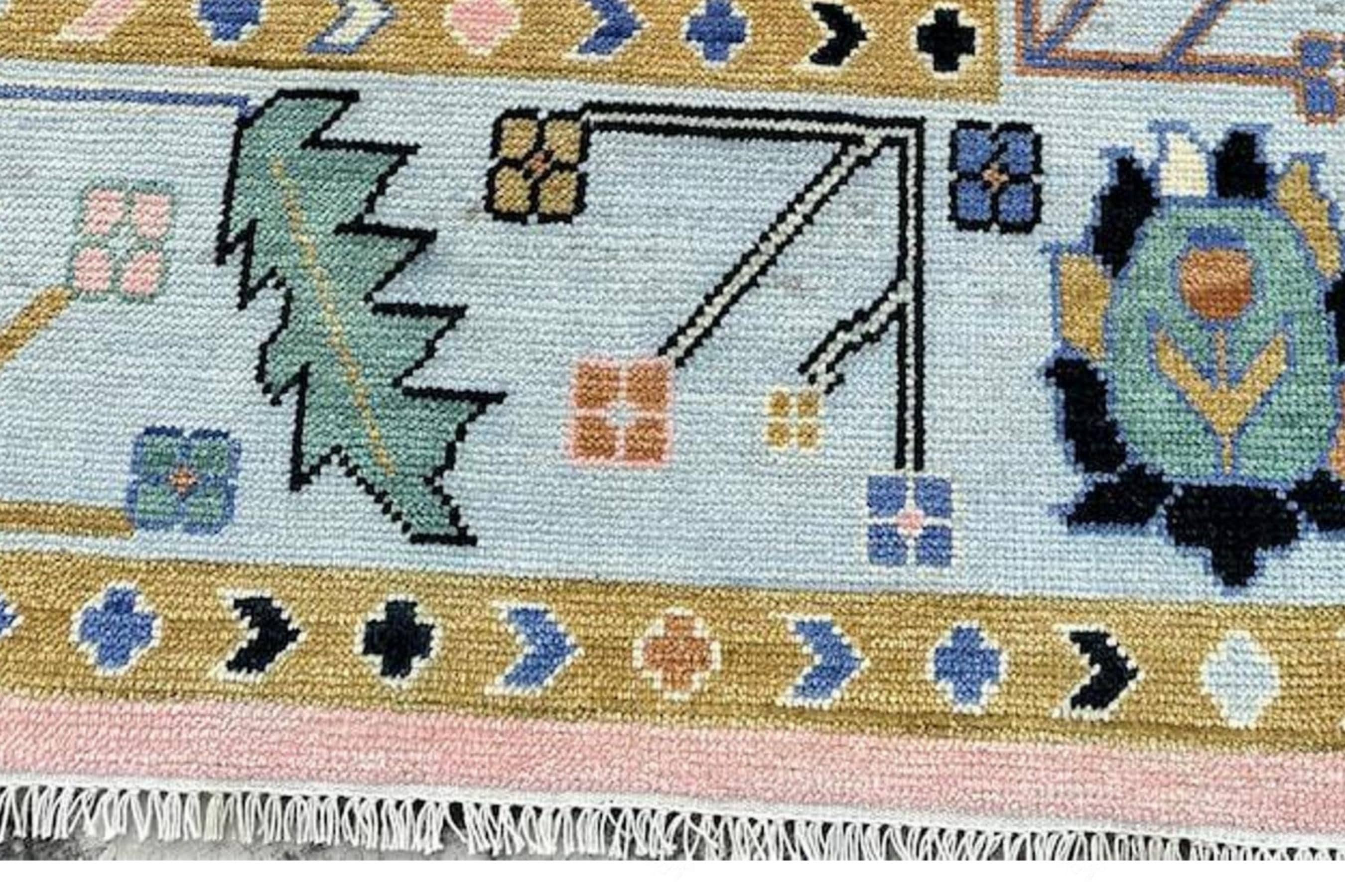 Modern Pink Oushak Hand Knotted Rug 4x6, 5x8, 6x9, 8x10, 9x12, 10x14 ft Handmade Rugs for Living Room & Bedroom - Antique Contemporary rug