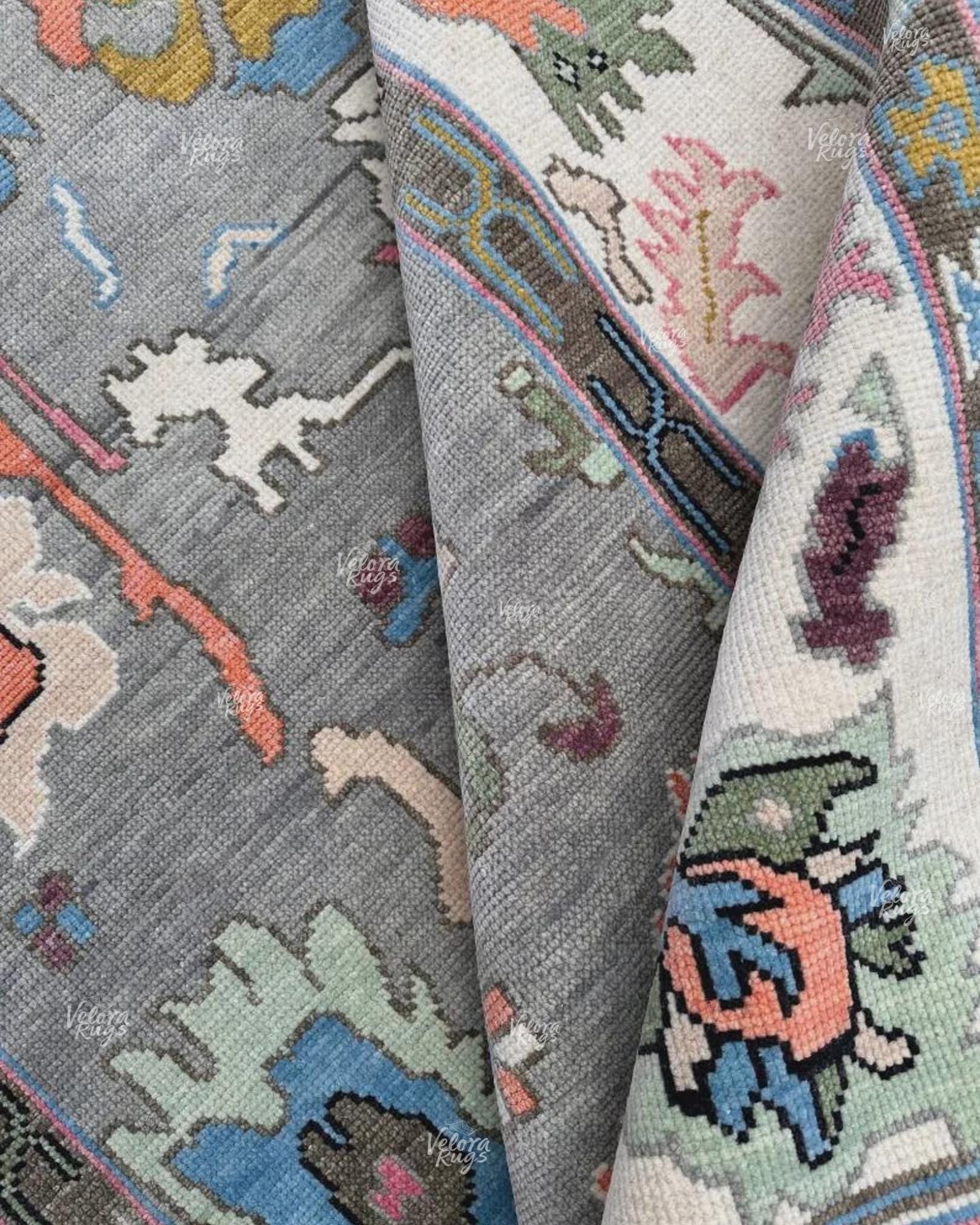 Grey Modern Oushak Hand Knotted Rug – 4x6, 5x8, 6x9, 8x10, 9x12, 10x14 ft – Handmade Wool Rug – Antique Style Contemporary Living Room Decor