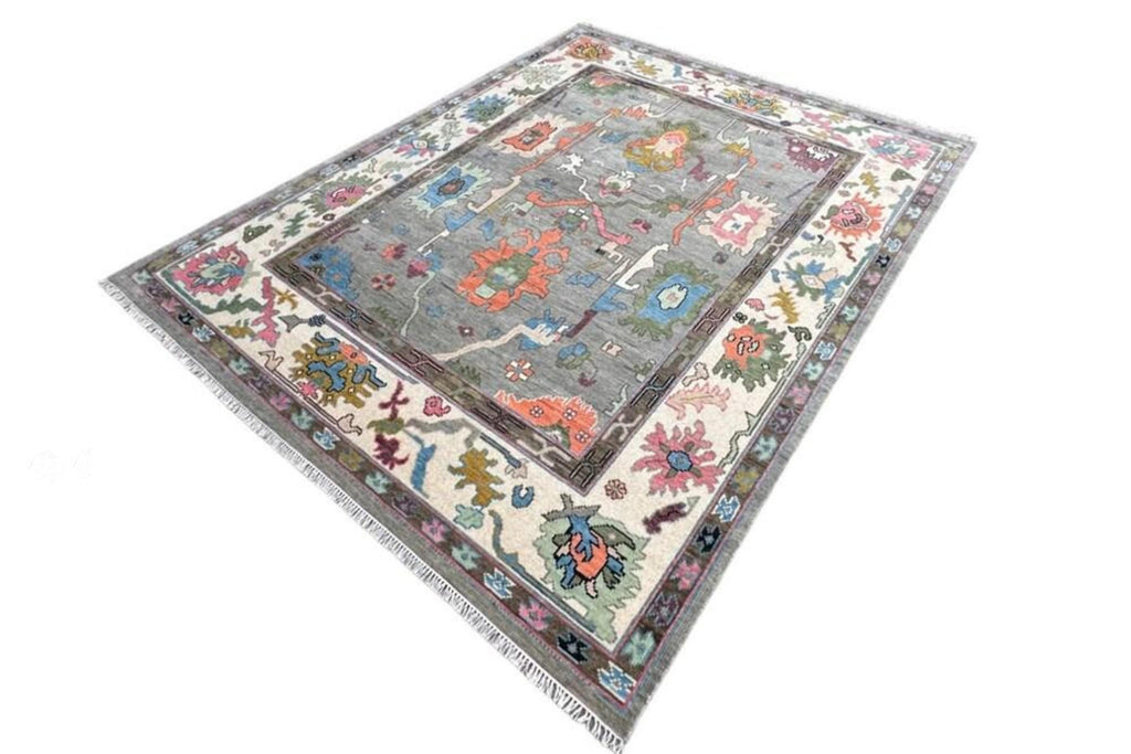 Grey Modern Oushak Hand Knotted Rug – 4x6, 5x8, 6x9, 8x10, 9x12, 10x14 ft – Handmade Wool Rug – Antique Style Contemporary Living Room Decor