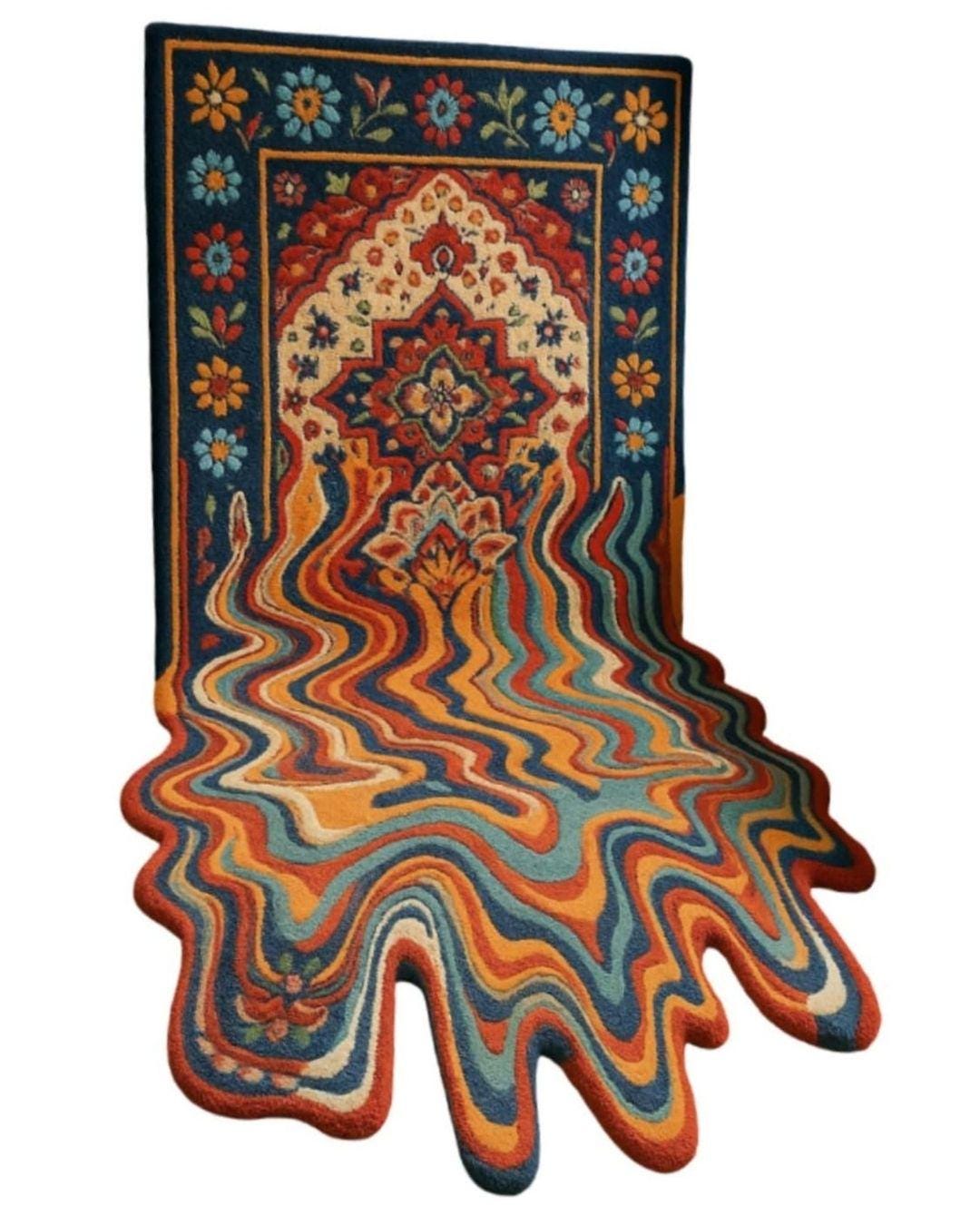 Hand Tufted Wool Rug | Vintage Persian Style Carpet | Multicolor Boho Area Rug | Traditional Floral Design for Living Room Decor