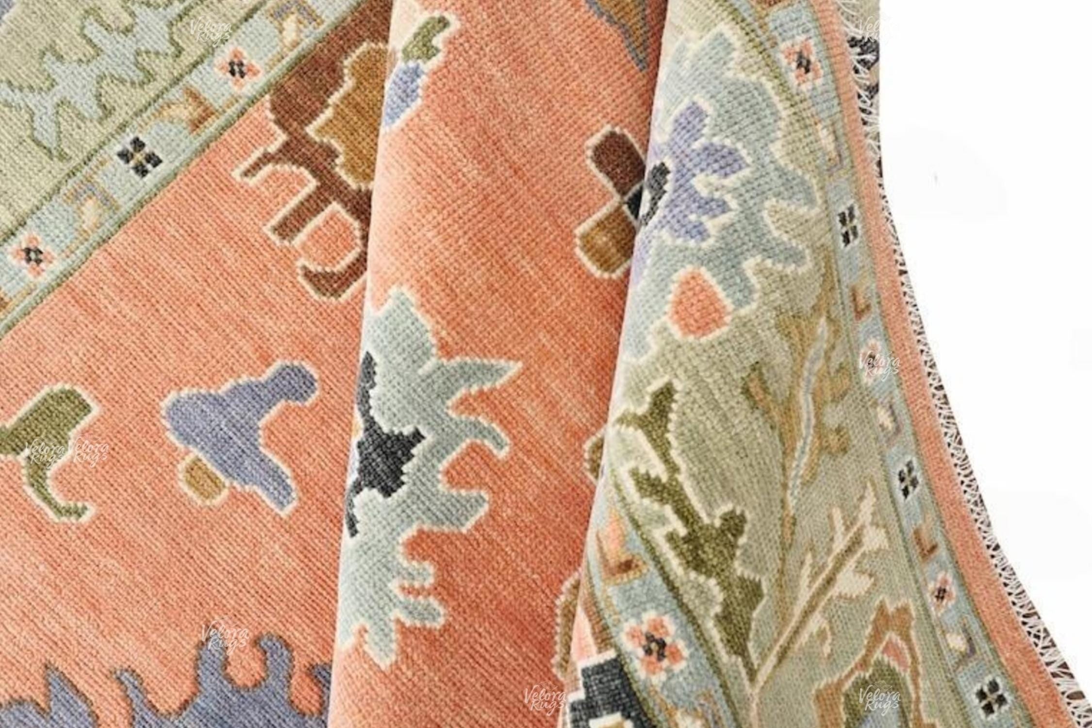 Peach Oushak Hand Knotted Rug 4x6, 5x8, 6x9, 8x10, 9x12, 10x14 ft Handmade Rugs for Living Room Antique Style Contemporary rug | Home Decor