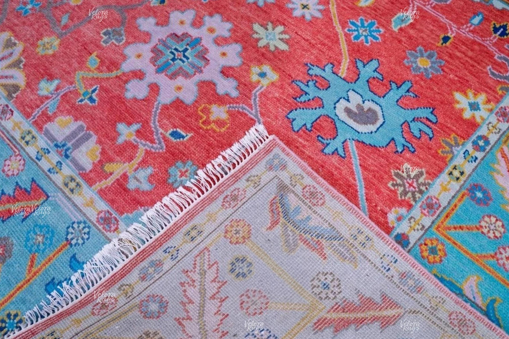 Modern Red Turkish Oushak Hand Knotted Rug 4x6, 5x8, 6x9, 8x10, 9x12, 10x14 ft Handmade Rugs for Living Room - Antique Contemporary rug