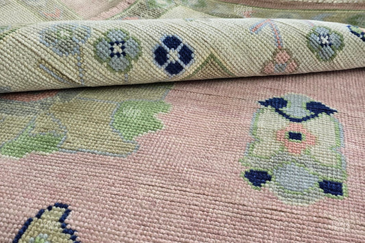 Soft Pink Modern Oushak Hand Knotted Rug 4x6, 5x8, 6x9, 8x10, 9x12, 10x14 ft Handmade Rugs for Living Room - Antique style Ethnic rug