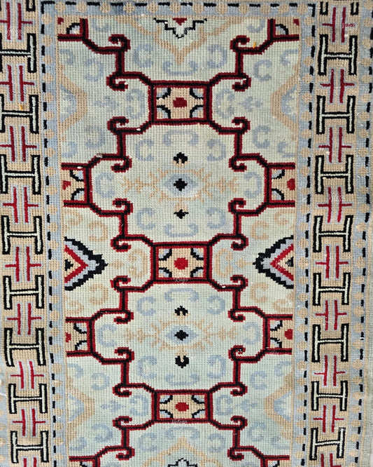Colorful Modern Oushak Rug  Hand Knotted Oriental Pattern Carpet, Artisan Made Area Rug for Living Room, Bedroom Interiors | Custom Sizes