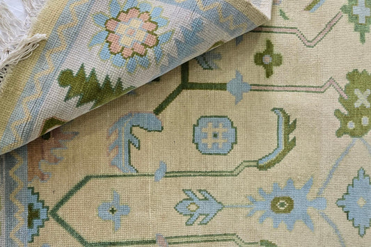 Handmade Oushak Rug: Hand Knotted Wool Hallway Carpet - Antique Style Contemporary Rug | Vintage Turkish  Oriental Rug For Home Decor