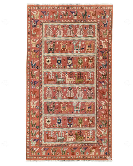 Terracotta Orange Oushak style Hand Knotted Rug 4x6, 5x8, 8x10, 9x12ft, Antique Handmade Rugs for Living Room - Contemporary Floor Carpet